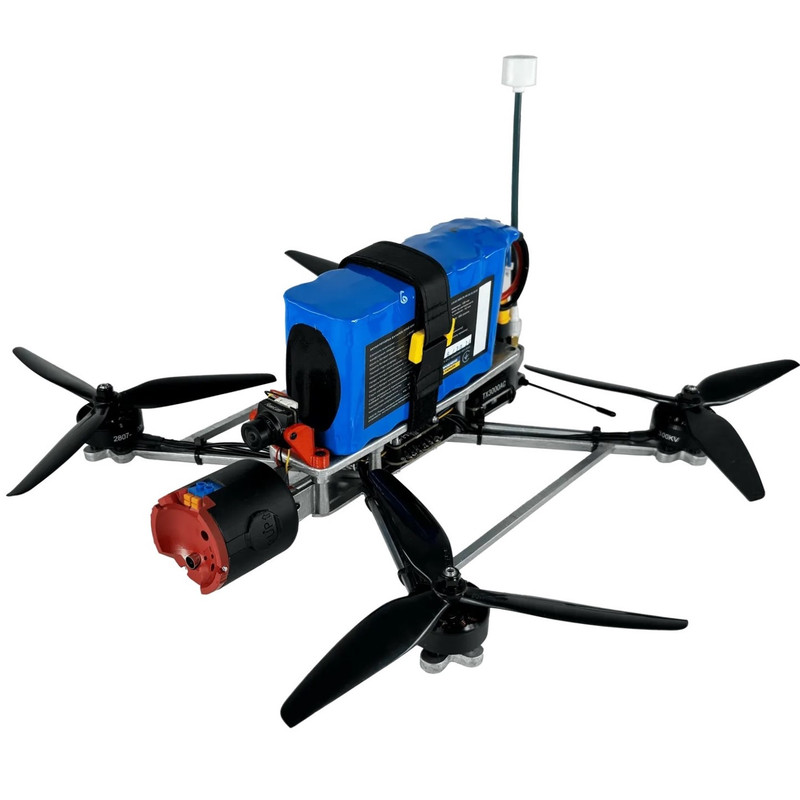 FPV дрон 7 дюймів BPK-7 T1000 Laser (3W / 5.8 GHz / ELRS / 915 MHz / 8000 mAh / 2 kg) Камікадзе з АКБ і з платою ініціації